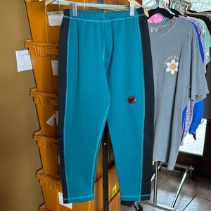 Mammut Teal Black Fleece Lined Crop Pants Size Small